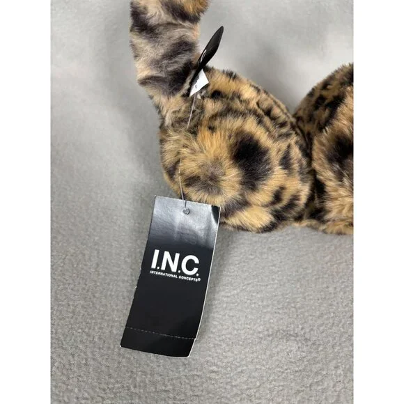 INC International Concepts Faux Fur Leopard Print Cozy Ear Muffs One Size NWT's - Picture 5 of 7